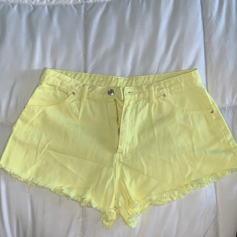 Yellow high Rise shorts